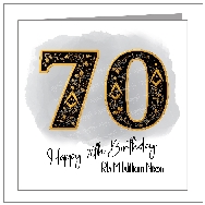 Birthday - Black & Gold Large Numbers, any age