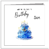 Birthday - Blue Birthday Cake