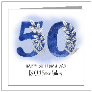 Birthday - Blue & Silver Large Numbers, any age