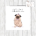 Pug Dog In Party Hat & Bow Tie